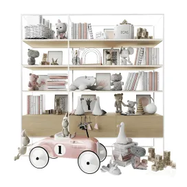 Rack with toys books